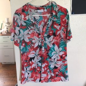 Susan Graver Floral Blouse